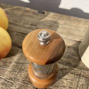 Peugeot pepper tree for Christofle in silver metal and vintage wood