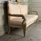 Baroque style bench in gilded and painted wood, Italy, 19th century