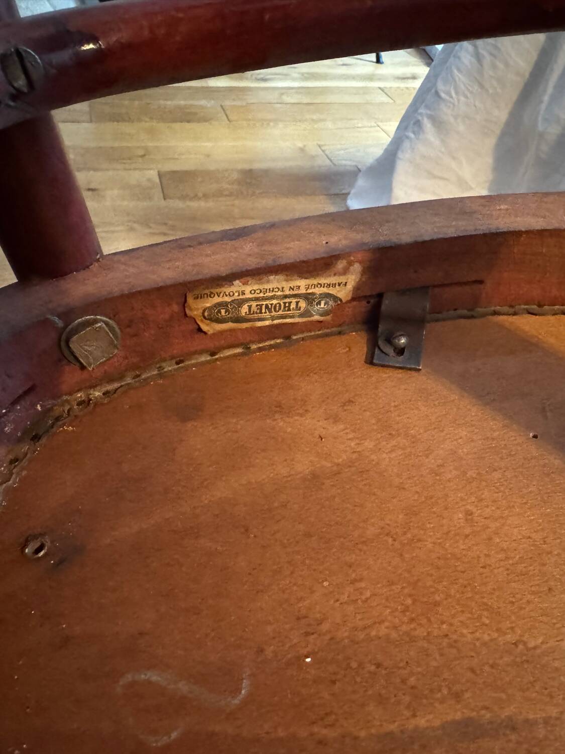 Two Thonet 967f F leather bistro chairs