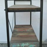 Industrial shelf in iron and wood