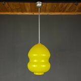 Yellow glass pendant lamp, Yugoslav mid-century, 1970s.