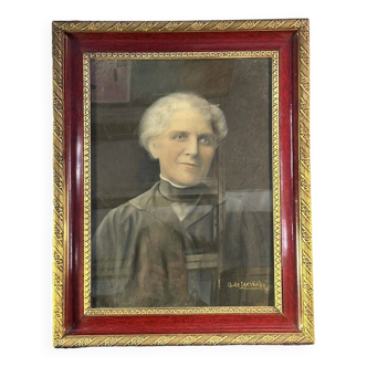 gaston de lacivier, école française début XXème, pastel portrait m. de bordeaux