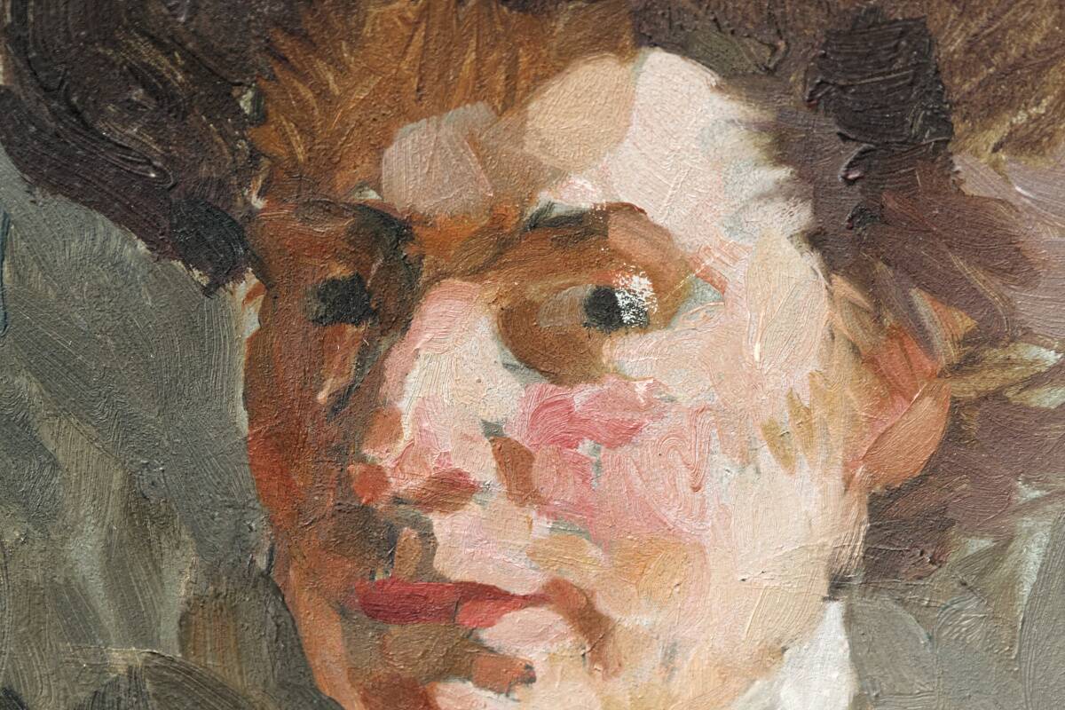 Impressionist portrait on sheet metal, elegant