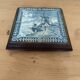 Ceramic tile trivet and wooden frame with Dutch windmill.