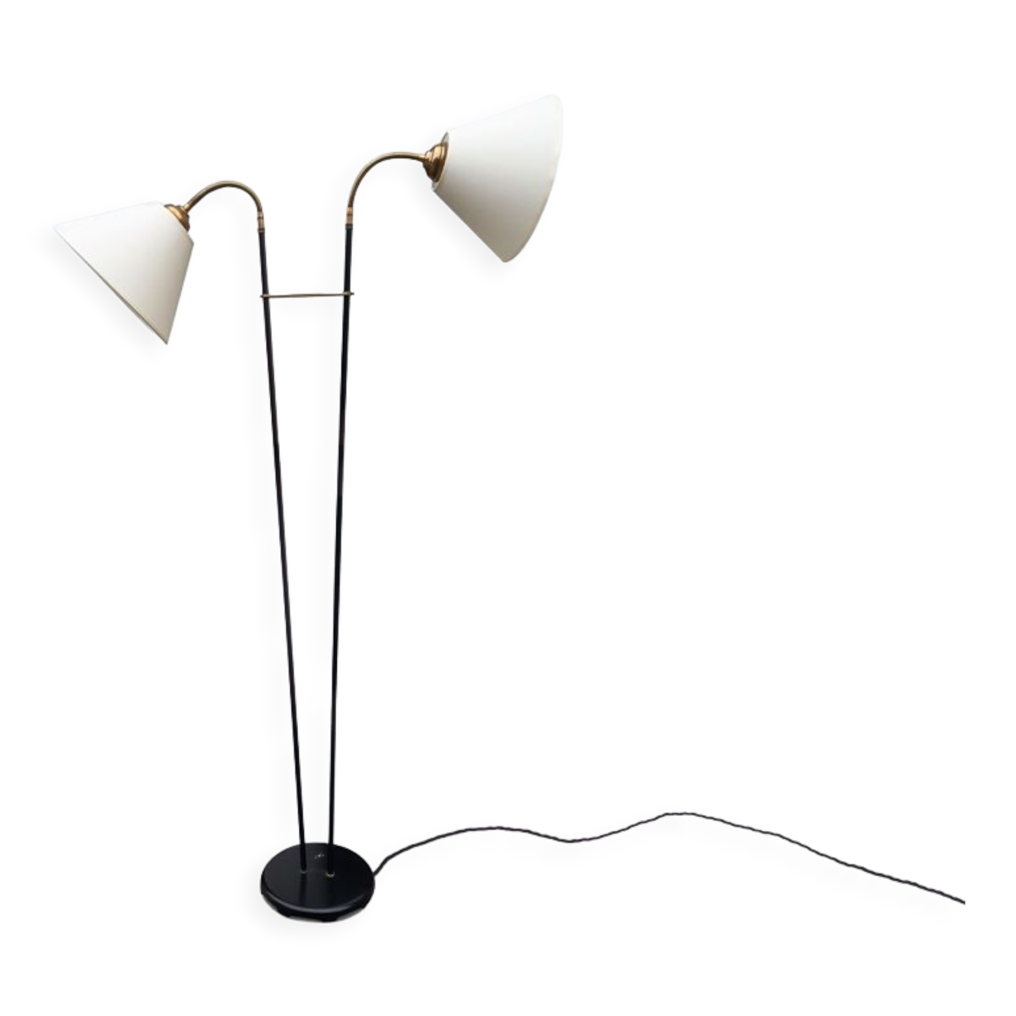 Floor lamp with two shades