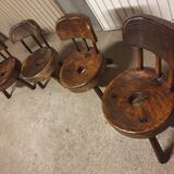 Ensemble de 4 chaises brutaliste Brésil Mid-Century