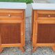 Pair of oak bedside tables, a. 1950; compass base, vintage retro design