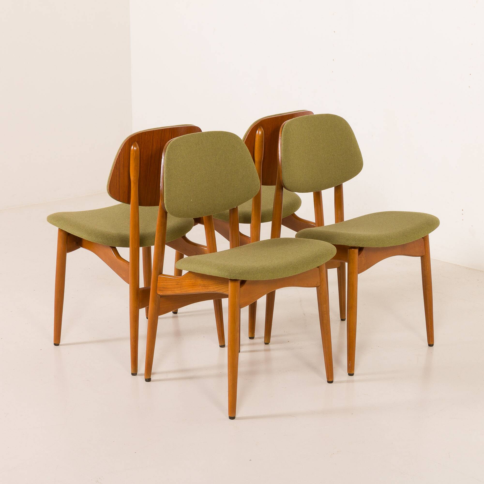 Arne Hovmand Olsen style Scandinavian mid century chairs, set of 4, 1970s