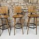 Lot de 3 tabourets de bar 1970 vintage