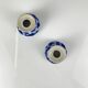 Set of 2 blue and white porcelain candlesticks, 20th century.