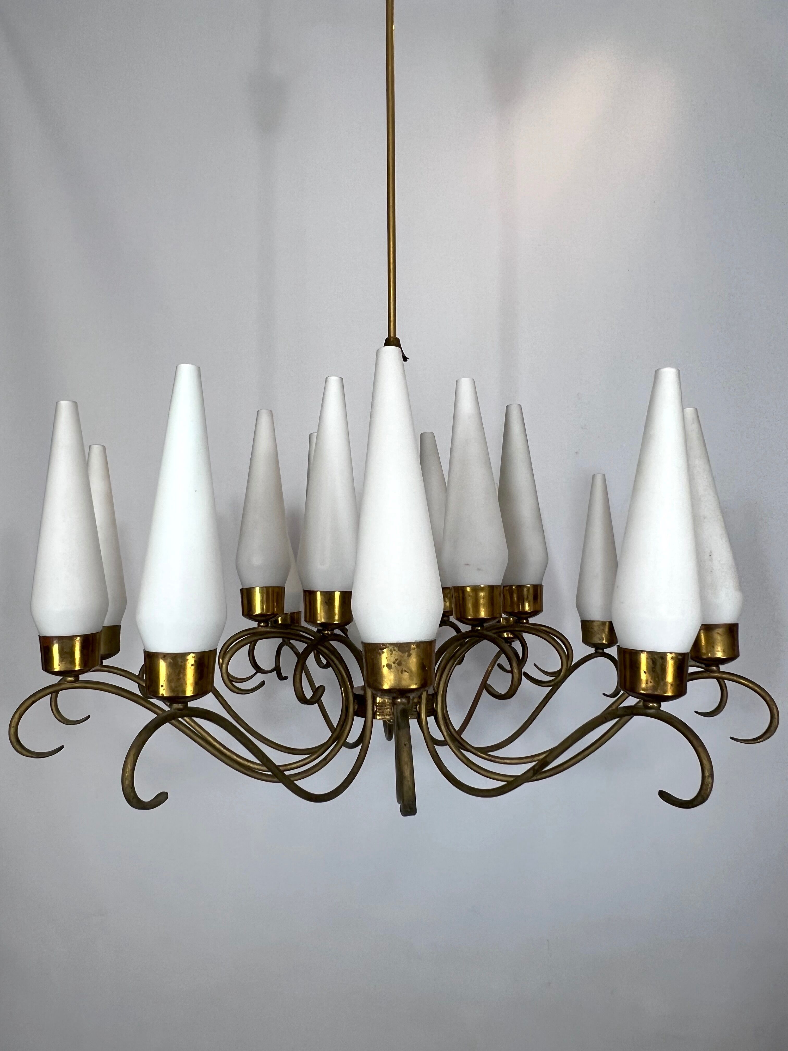 Arredoluce Monza 18 lights chandelier from 50s