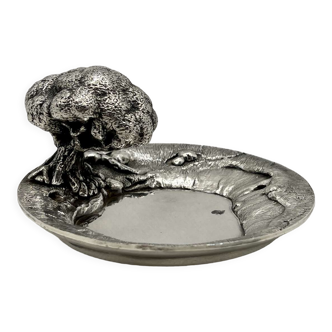 Vide poche arbre de vie en métal argenté Christofle par Jacques Sitoleux