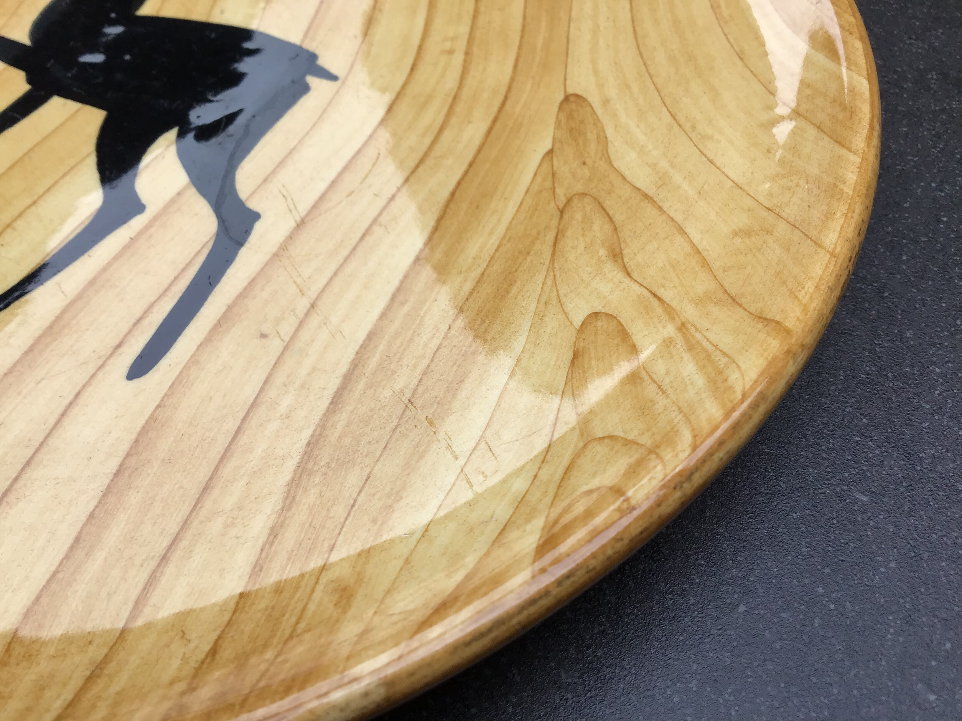 Ceramic plate imitation wood - Grandjean Jourdan - Vallauris