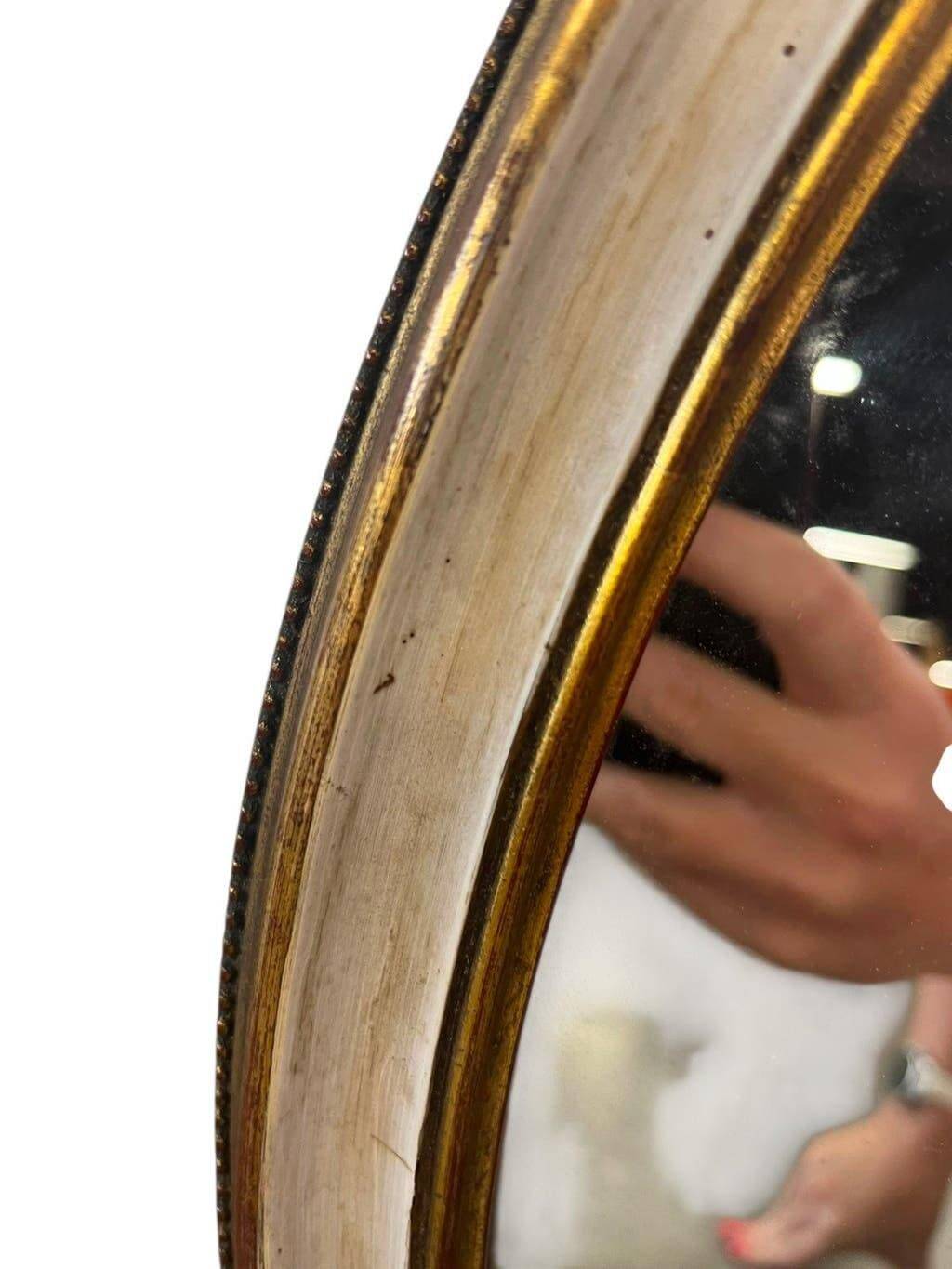 Miroir mural ovale baroque vintage à décor de noeud