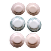 A set of 6 deep plates Fécamp Choisy le Roi Terre de Fer Rose Digoin.