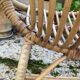 Set of 3 vintage rattan armchairs