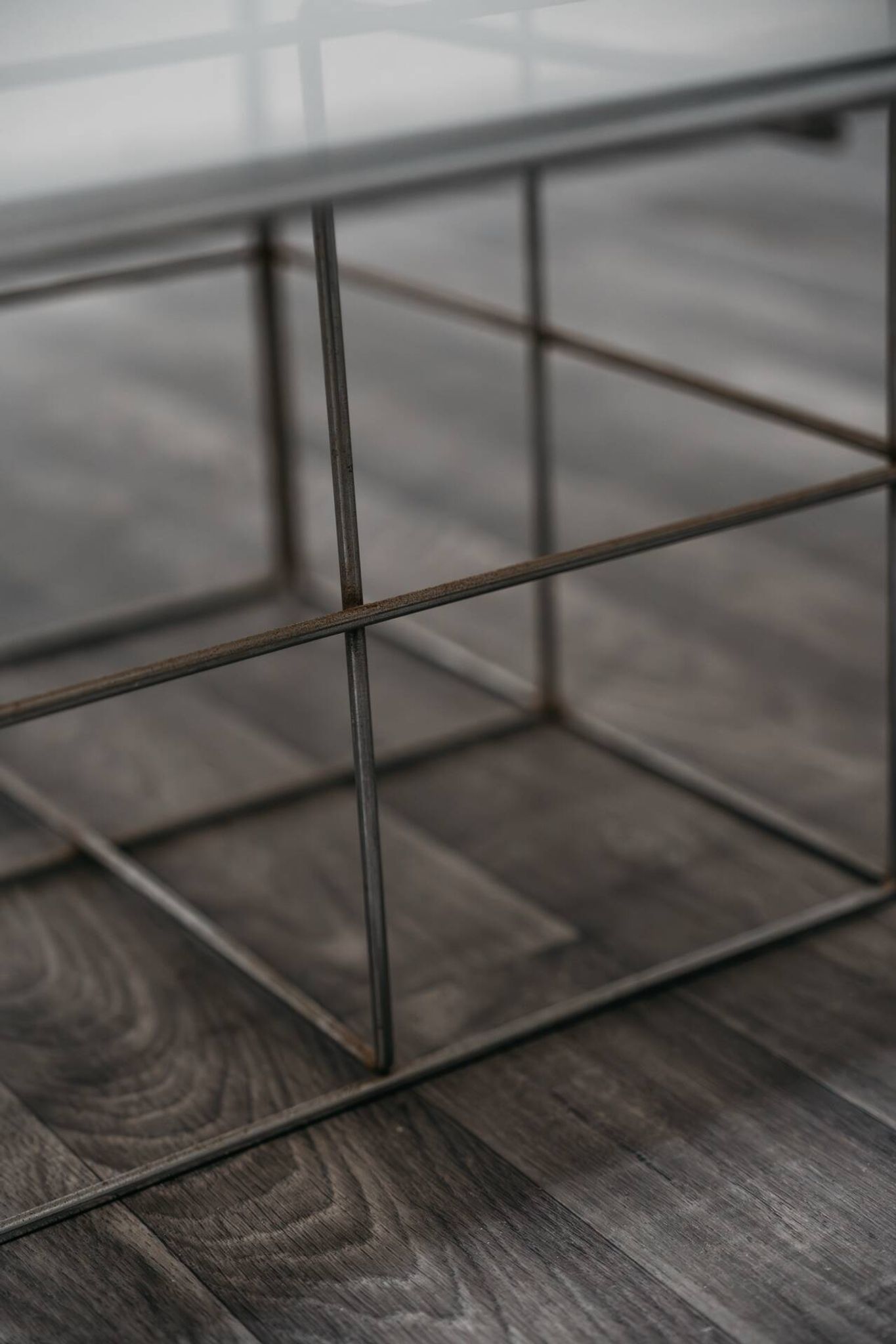 Table basse en acier, années 1970