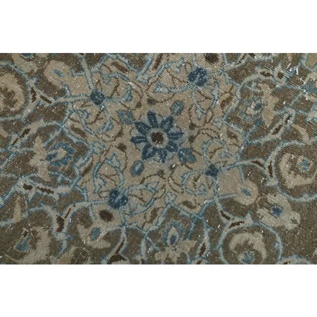 1960s Vintage Persian Handmade Wool Cotton Yellow Area Rug 284x366