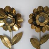 Pair of wall light 70s flower