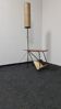 Vintage side table floor lamp and paper holder