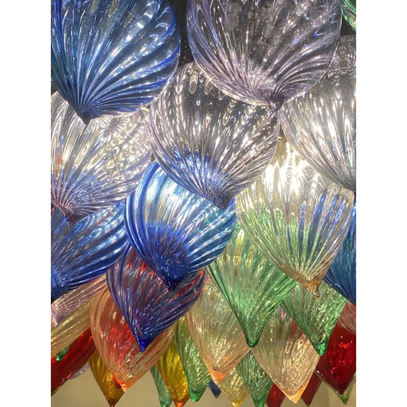 Lustre à gouttes en verre multicolore de style Murano par Simoeng
