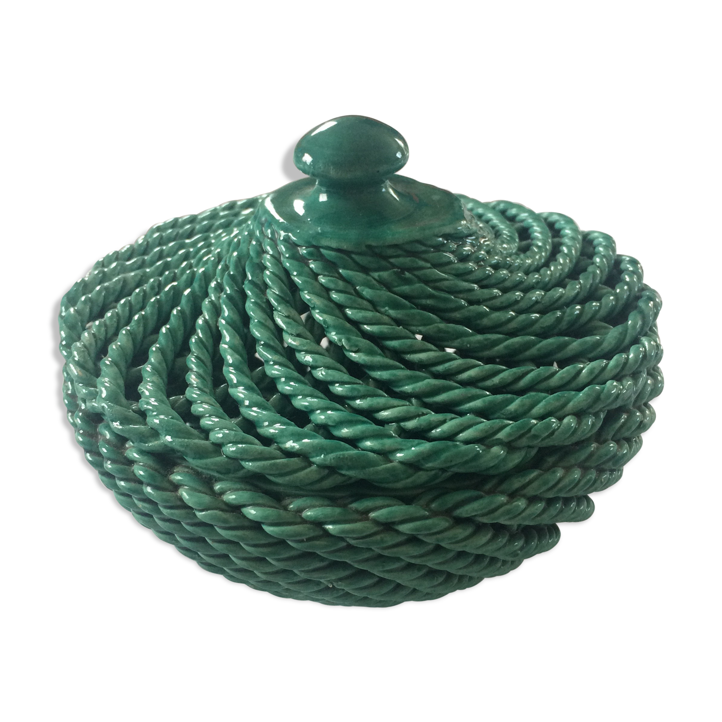 Green ceramic box 1950s