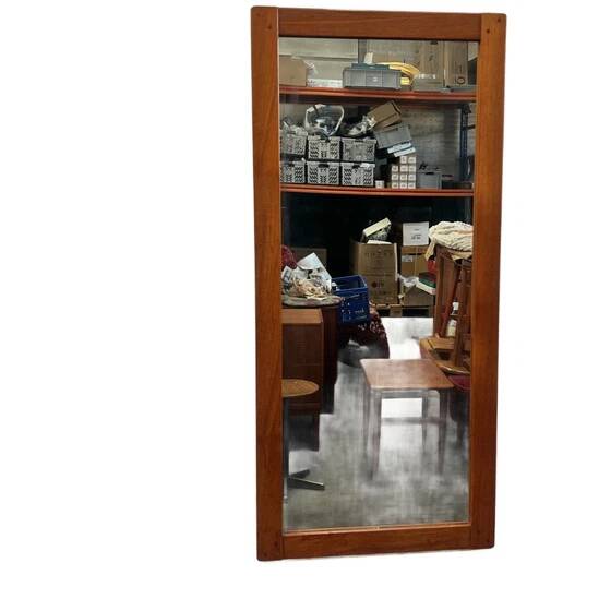 Vintage Teak Mirror, Miljo, Ab Nybrofabriken, Sweden 1950's
