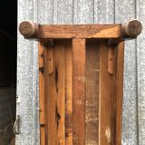 Farmhouse table with cat bar in solid oak with 1 drawer