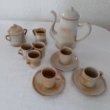 Coffee service 6 Cups 1 pitcher 1 sugar bowl 1 GRES DU MARAIS pourer