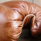 Pair of decorative leather boxing gloves