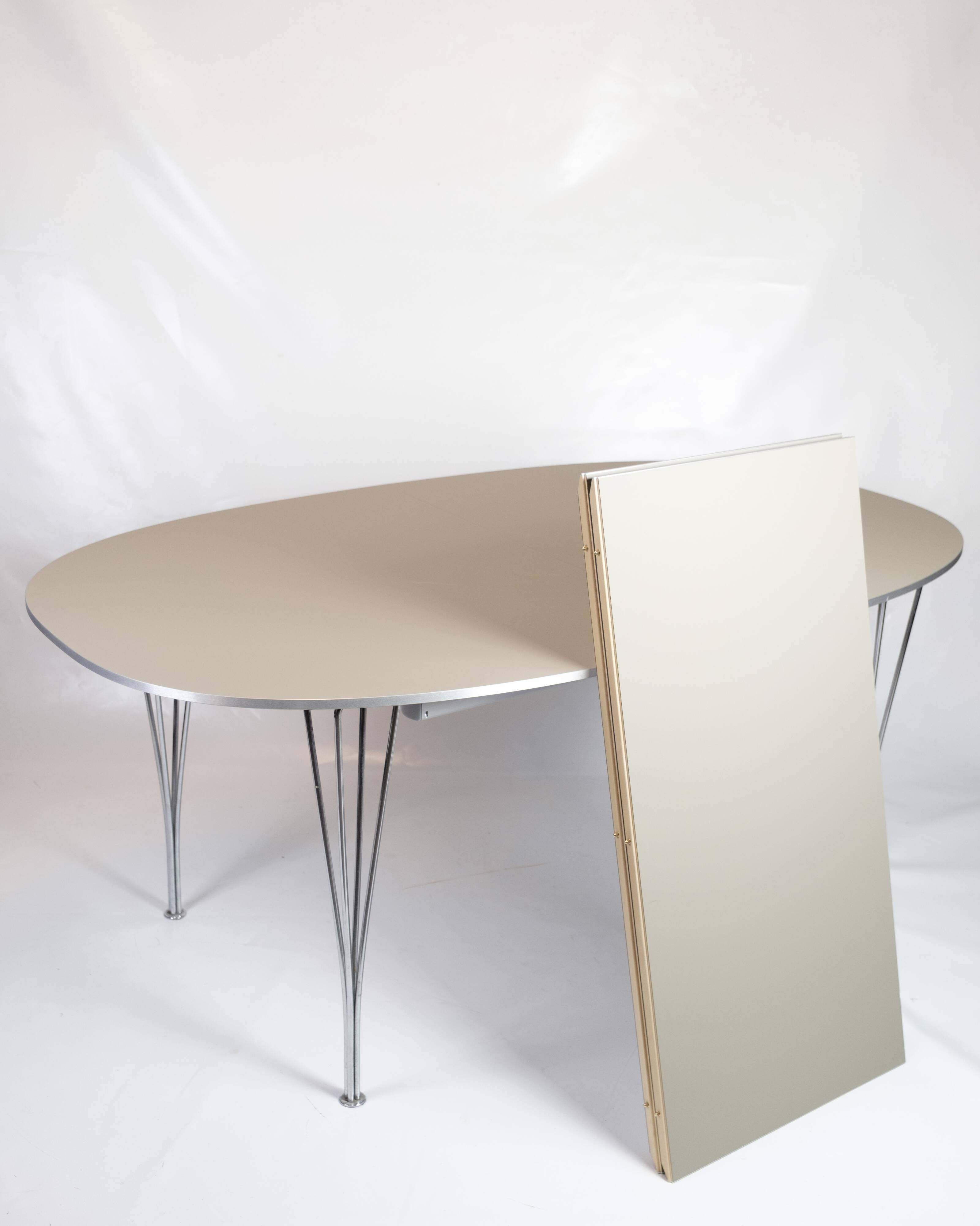 Superellipse Dining Table Model B616 With Grey Laminate By Piet Hein