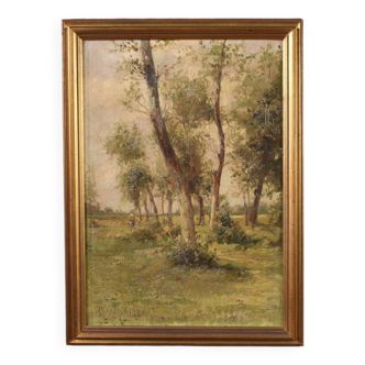 Tableau paysage italien signé M. Gheduzzi des années 40