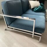 Canapé vintage moderniste base chrome