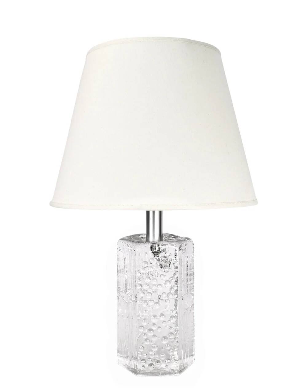 Lampe de table structurée en cristal massif du milieu du siècle par Willem Heesen pour Royal Leerdam