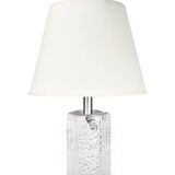 Lampe de table structurée en cristal massif du milieu du siècle par Willem Heesen pour Royal Leerdam