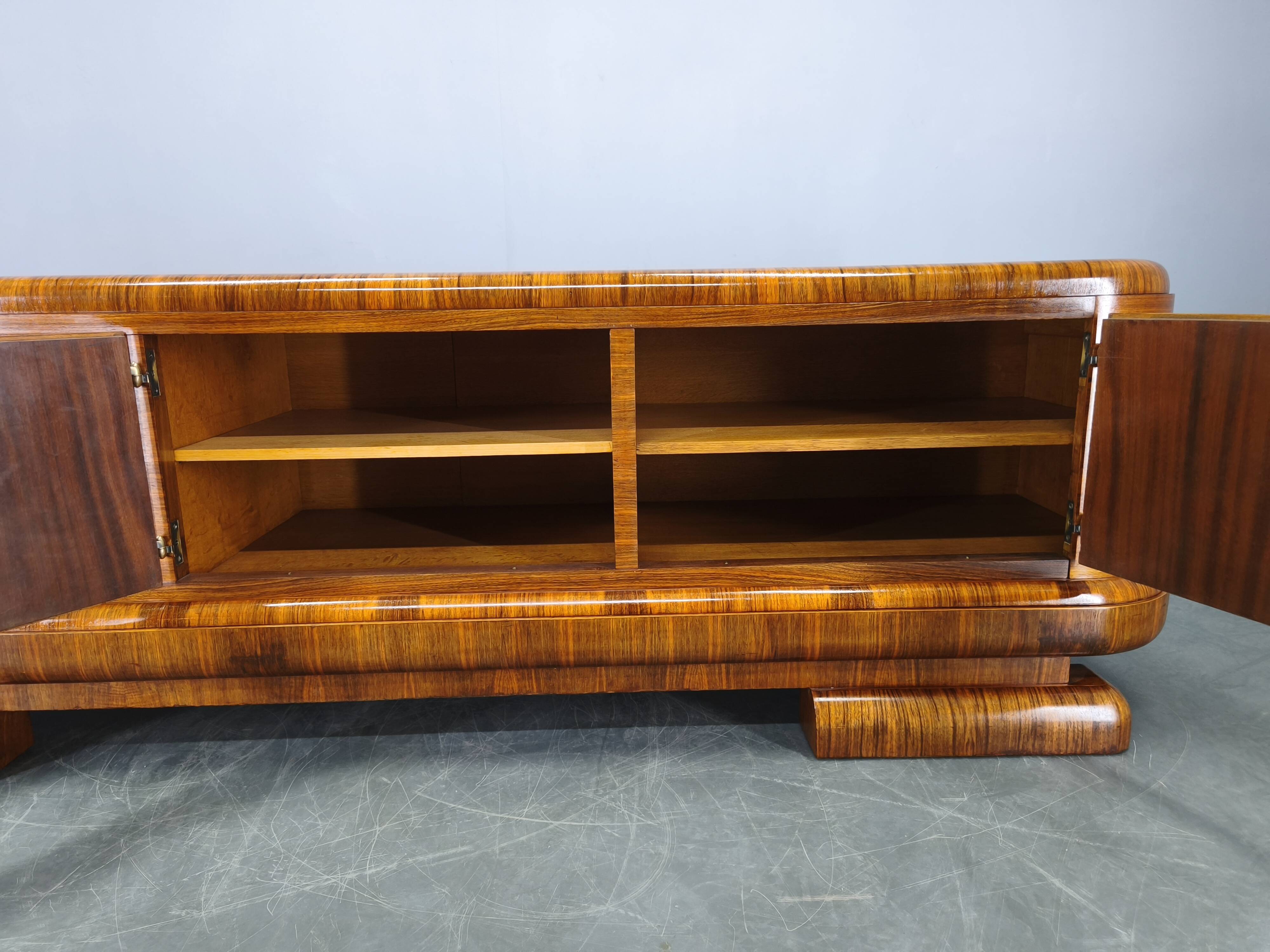 Art Deco Walnut Sideboard, Czechoslovakia, 1930s