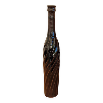 Bottle vase Les Cyclades Anduze in twisted glazed stoneware