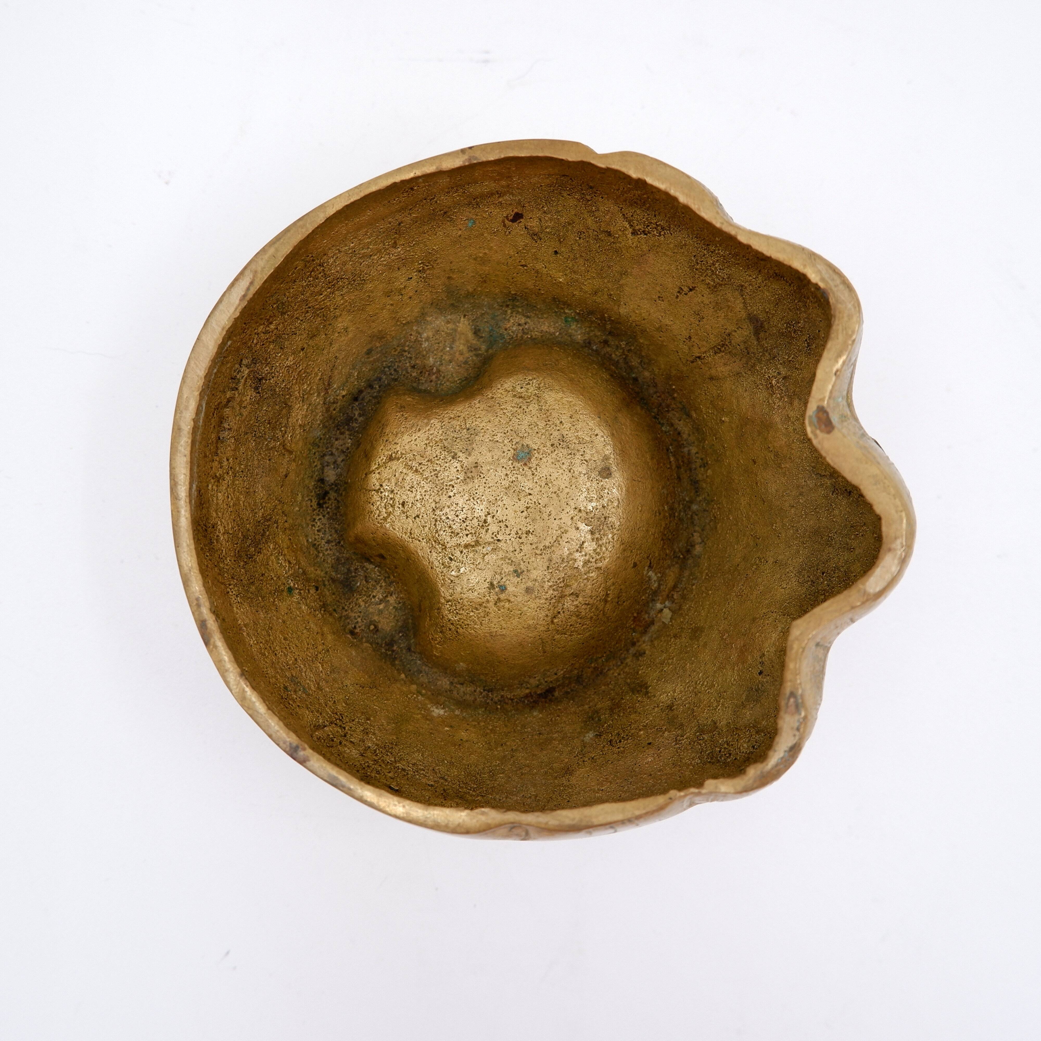 1970s gilt bronze elephant foot ashtray