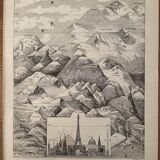 Lithograph engraving on the mountain of 1897