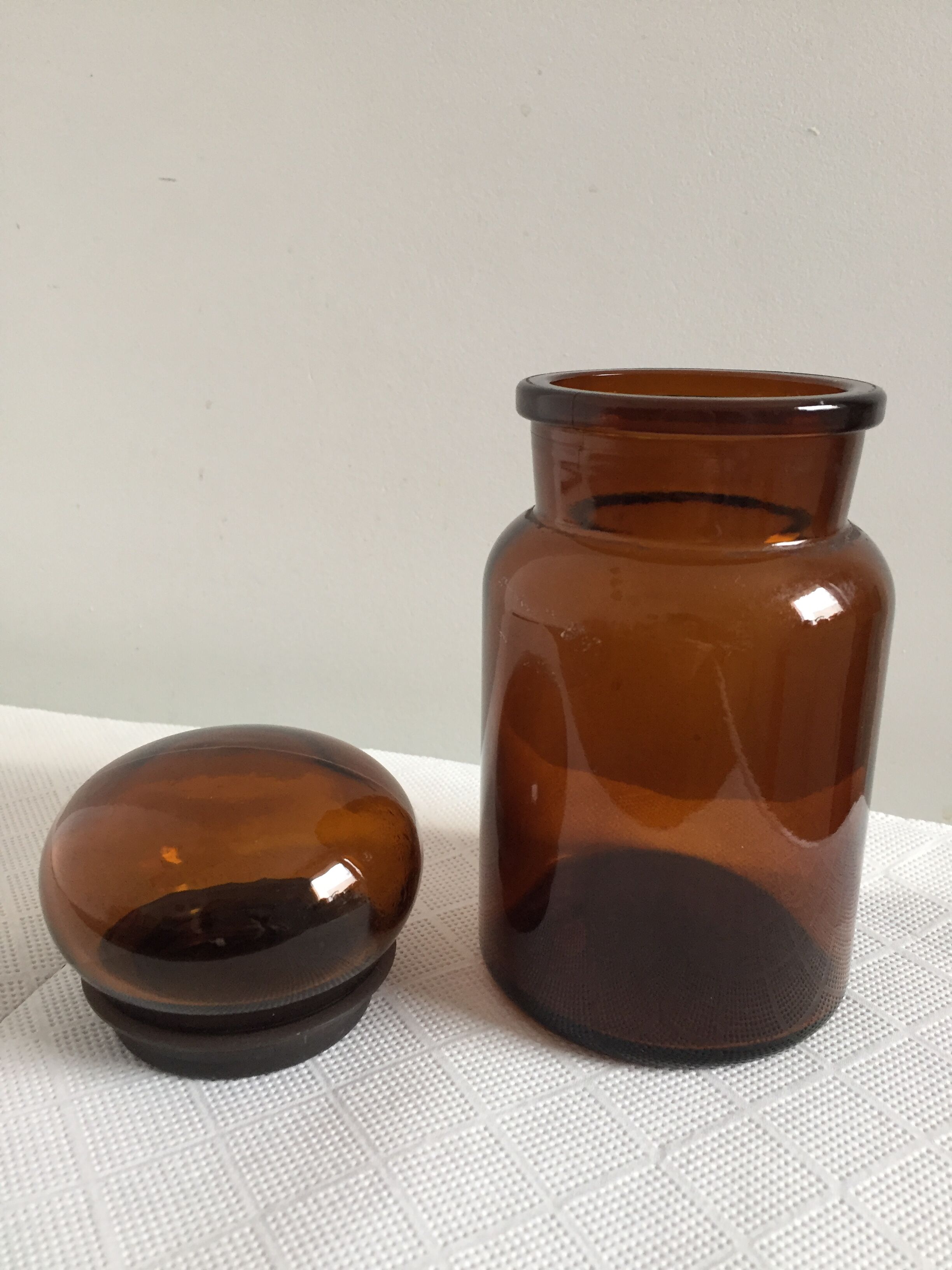 Amber Glass apothecary jar