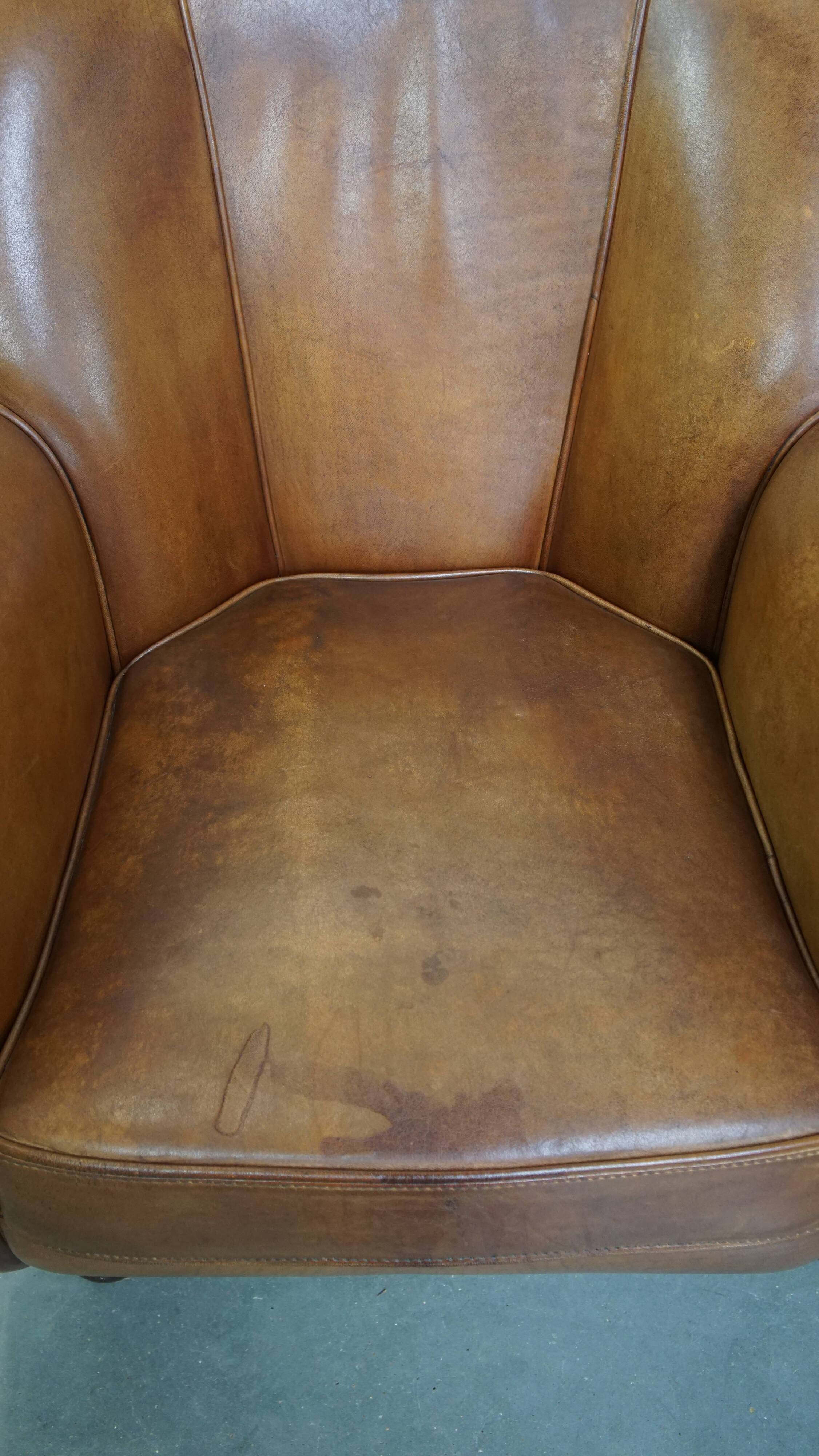 Set of 2 Sheepskin Leather Design Armchairs