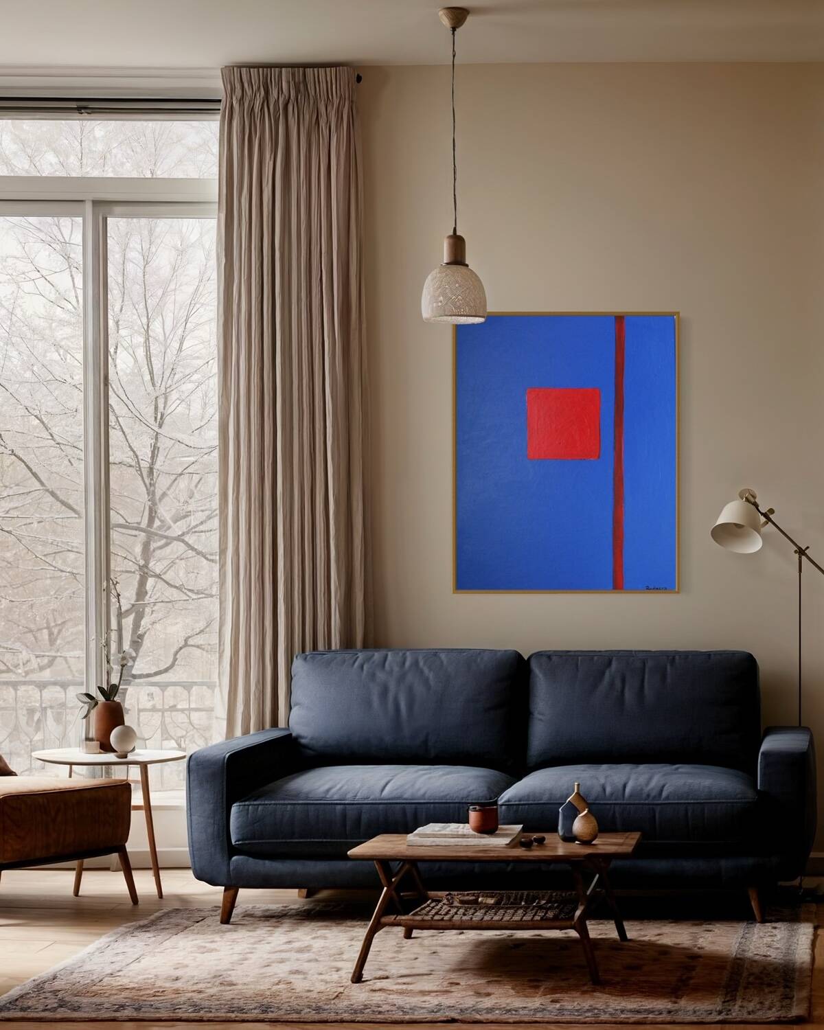 Contemporary abstract "That Red" 100x80cm