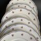 6 Paris porcelain plates, "A la Reine" model, 1890, Damon