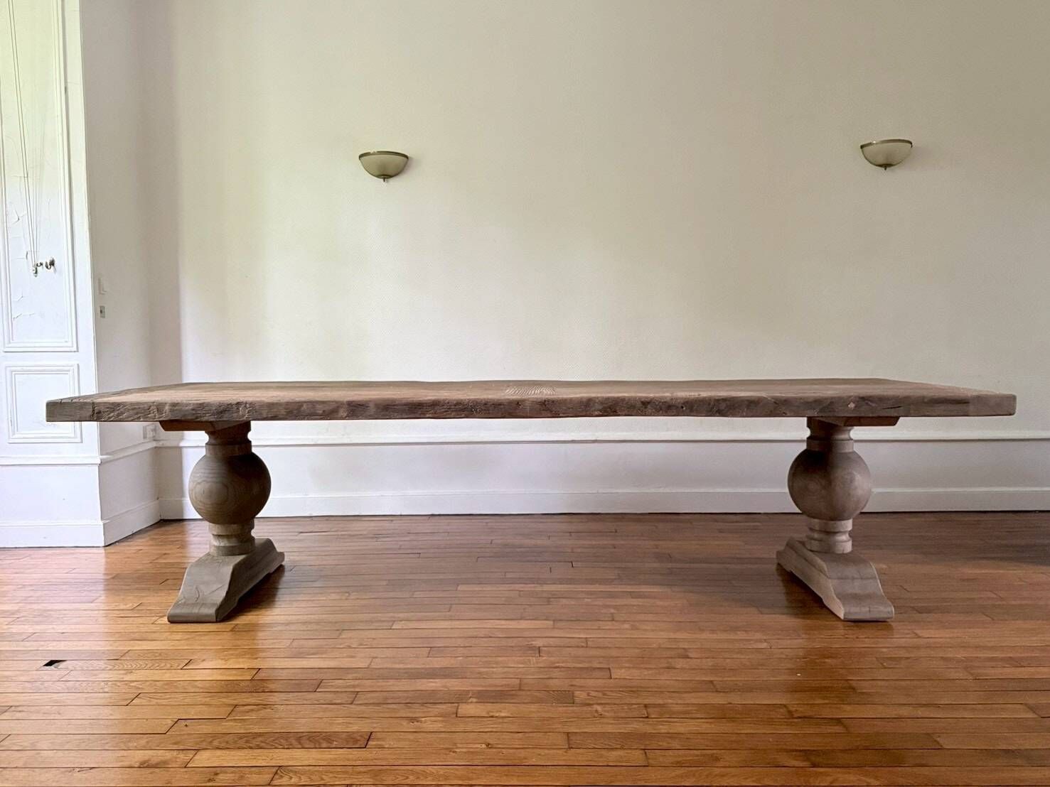 Monastery table in solid old oak – SUN 400 by 120 cm