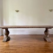 Table monastère en chêne ancien massif – SOLEIL 400 par 120 cm