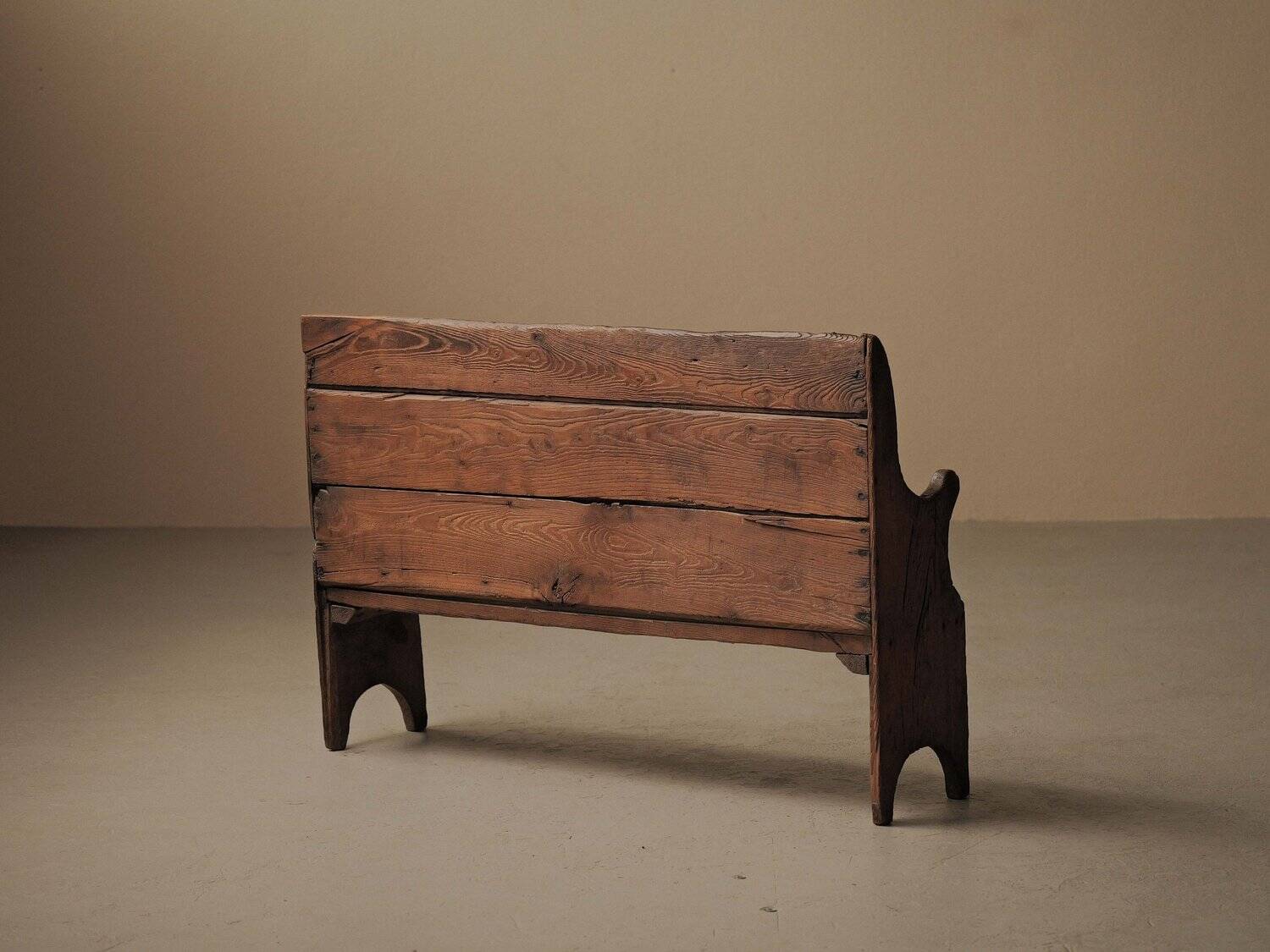 Farm bench in solid wood, Art-Populaire, 19th century