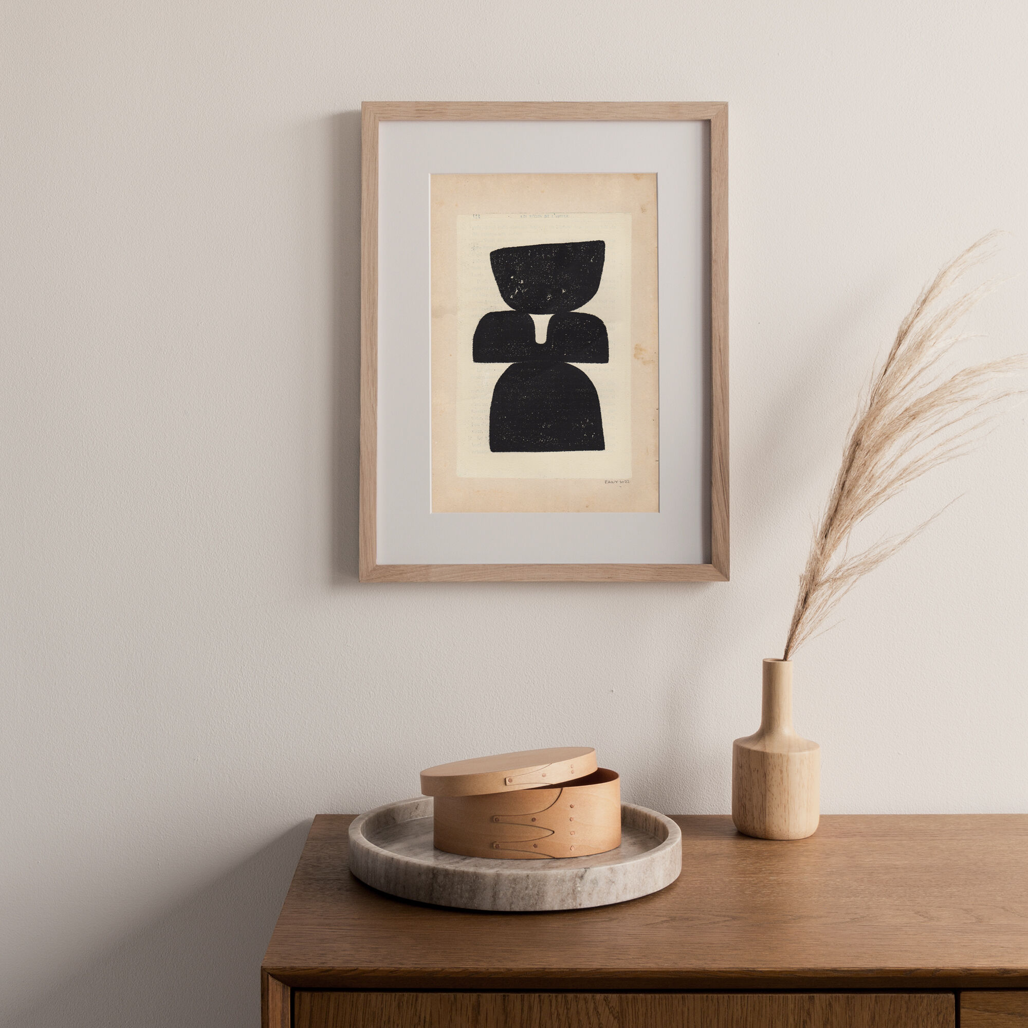 Painting on old paper • M681 • signed eawy