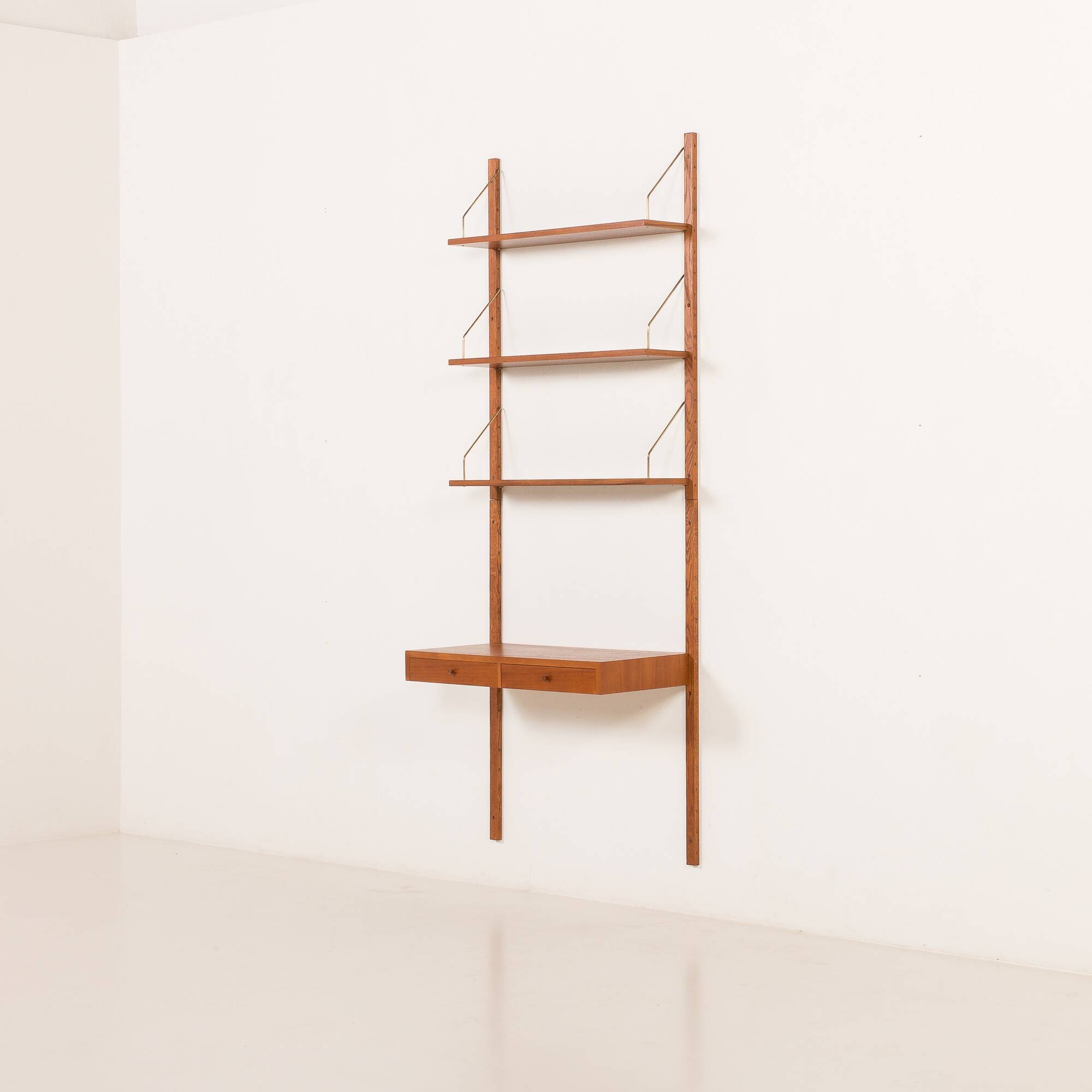 Danish teak shelving unt with a desk in the style of Poul Cadovius, 1960s