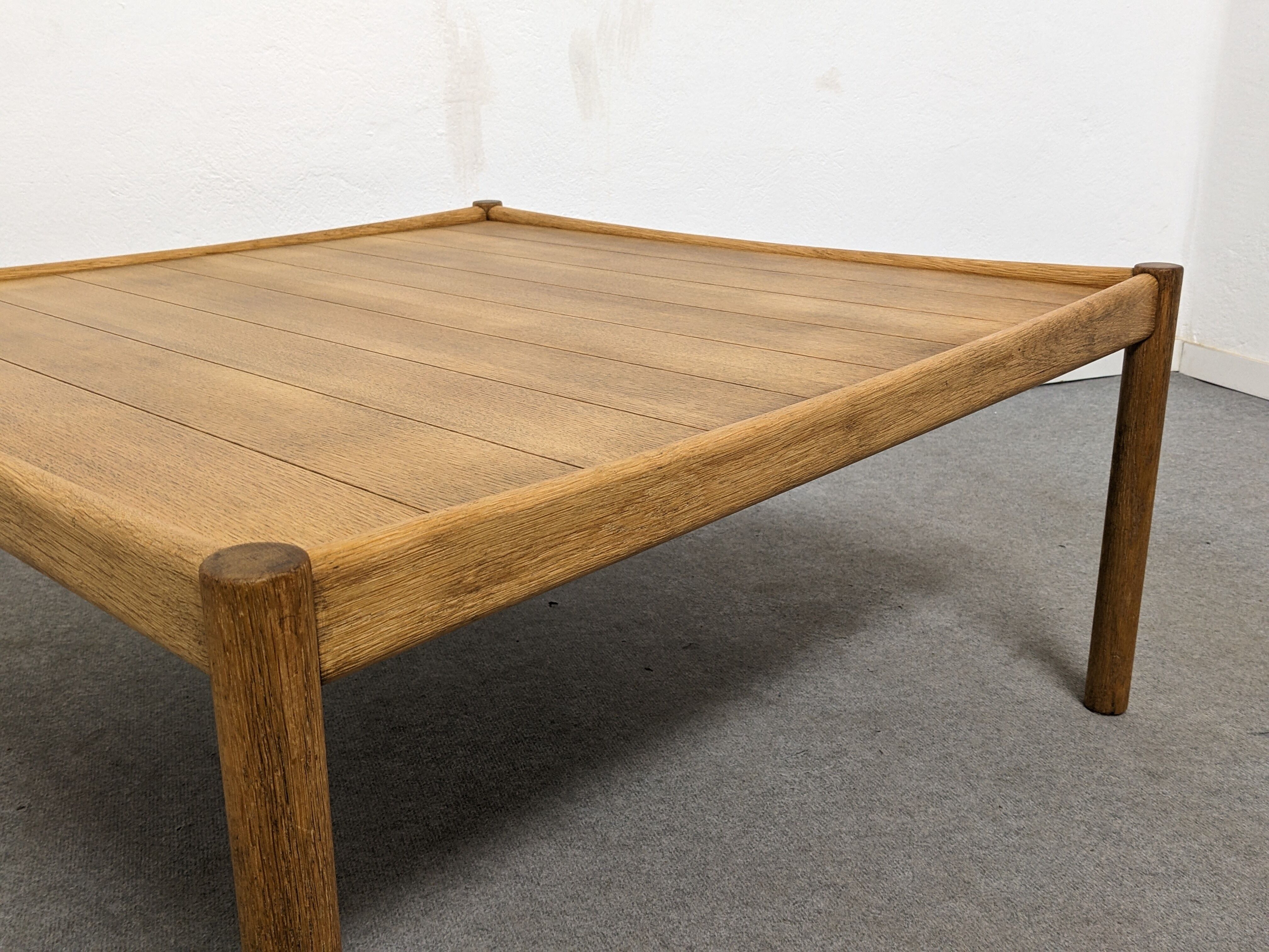 Scandinavian XL coffee table in blond oak from the 60s/70s