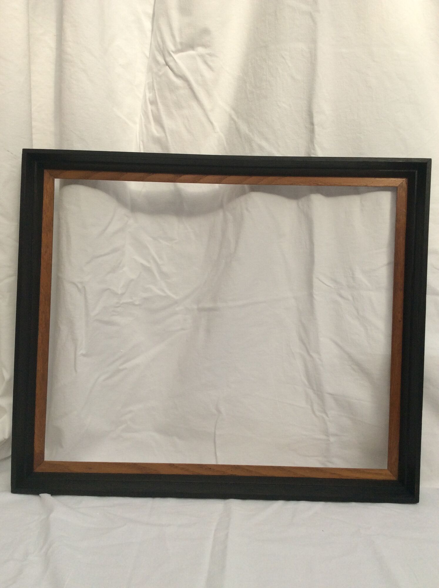 Empty frame in black wood and vintage wood dimension: 56x46.5cm total size 63x53.5cm-